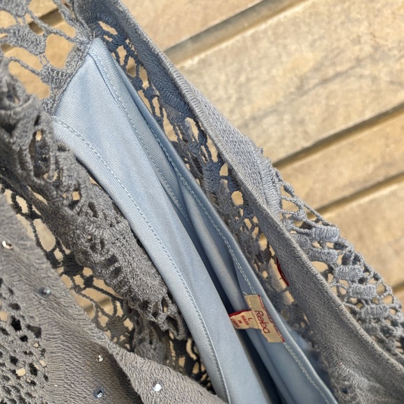 Reba Ombré Blue Crochet Lace Top - Picture 13 of 13